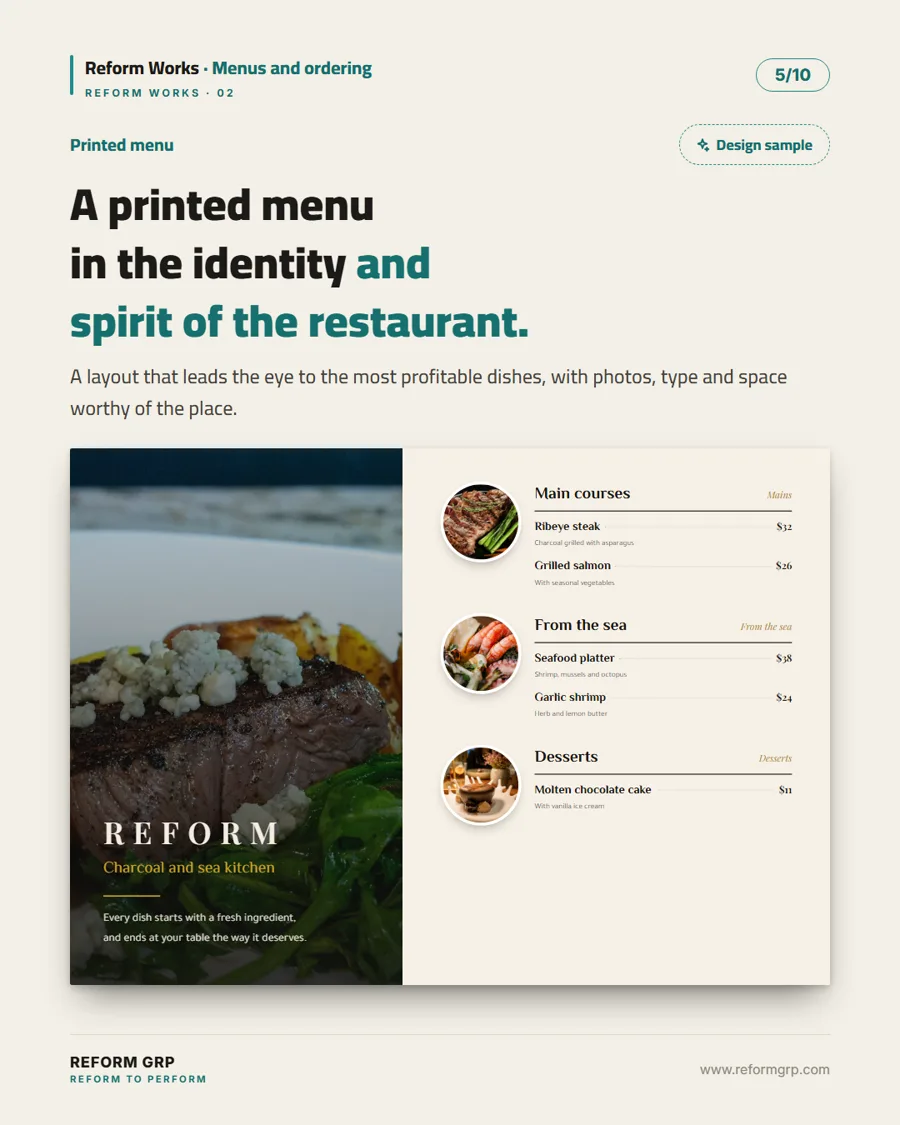 Menus and ordering, slide 5