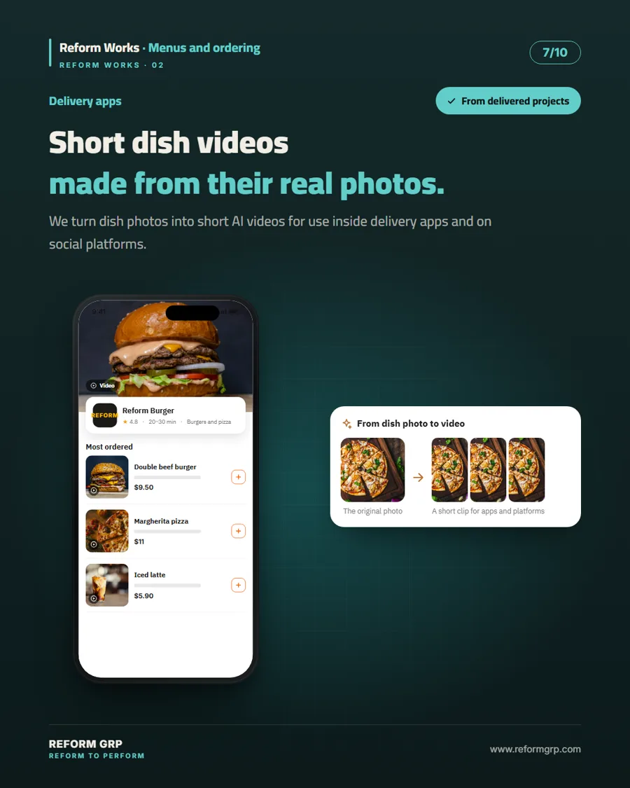 Menus and ordering, slide 7