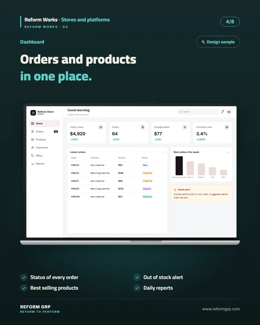 Online stores and platforms, slide 4