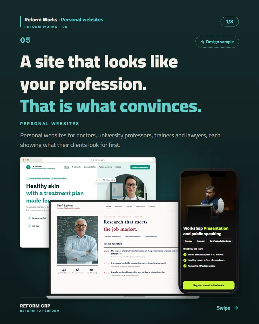 Personal websites, slide 1