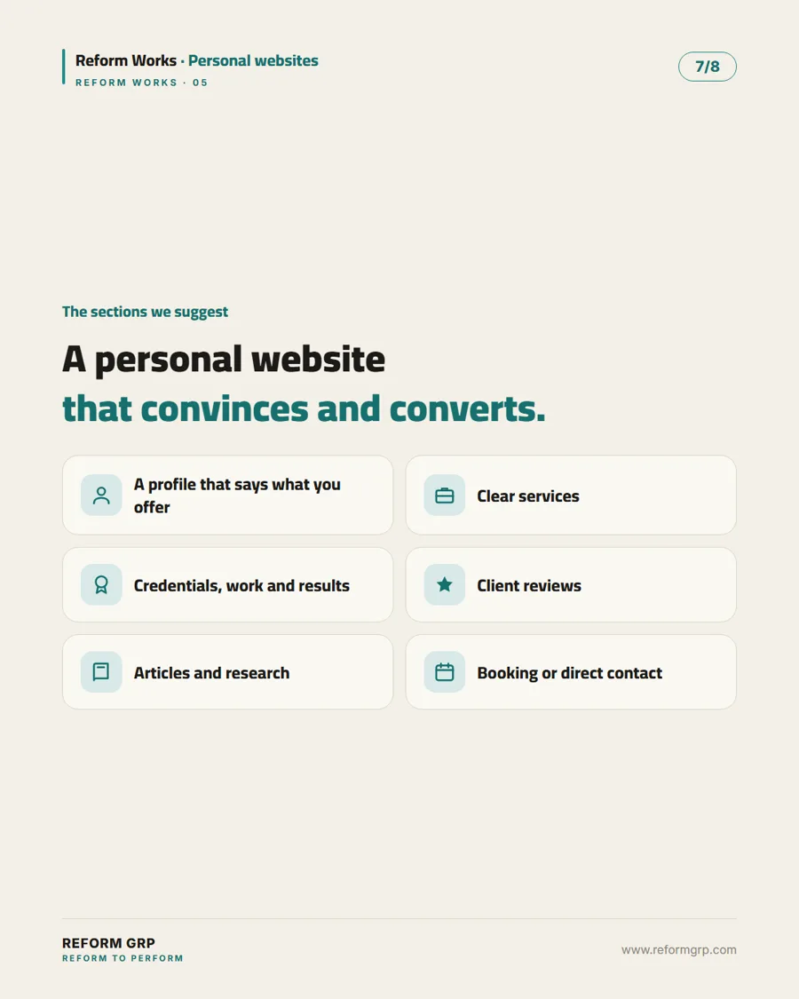 Personal websites, slide 7