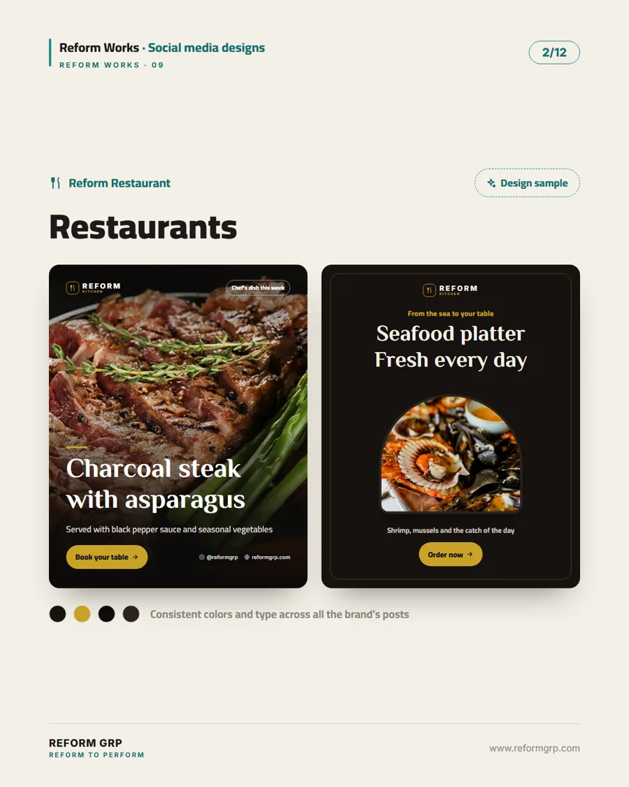 Social media designs for food and health, slide 2