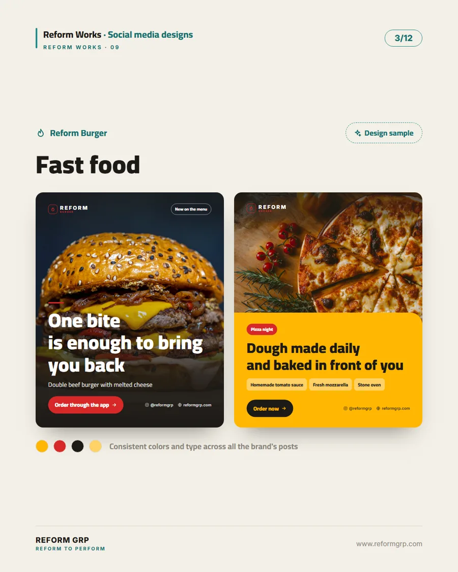 Social media designs for food and health, slide 3
