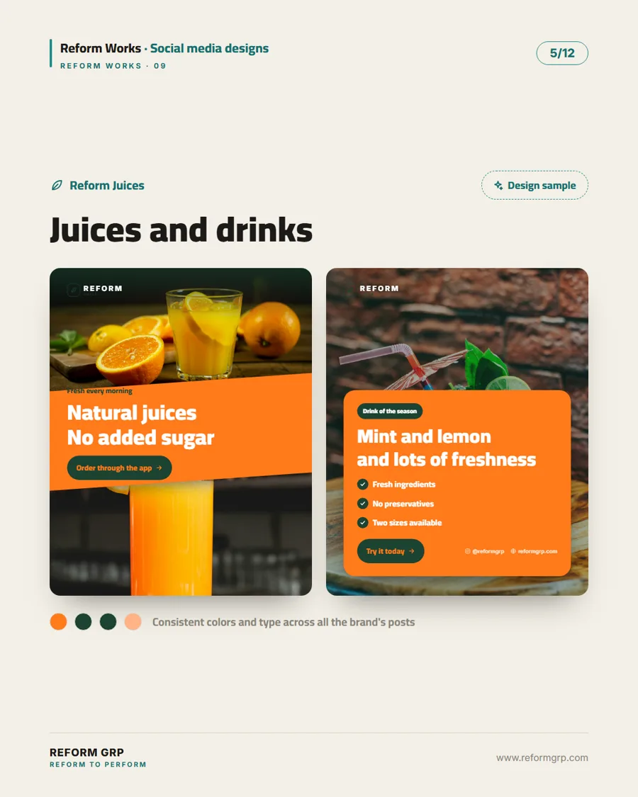 Social media designs for food and health, slide 5